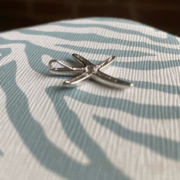 Sterling Silver Diamond Accented Starfish Necklace Charm - Picture 6 of 9